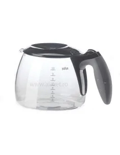 Cana originala cafetiera Braun CafeHouse Pure Aroma Plus KF 540, KF 550, KF 560, KF 570, KF 580, capac si maner negru - 1 2