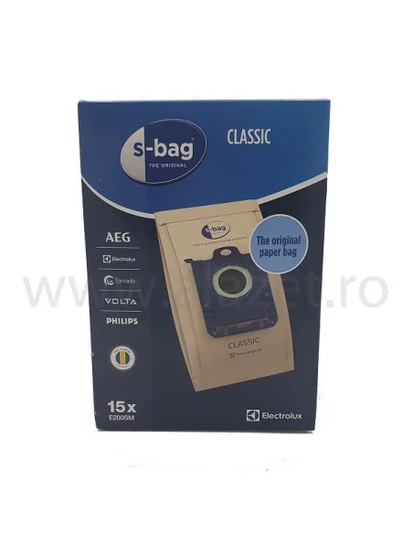 Set 15 saci hartie Electrolux s-bag E200M Mega Pack universali pentru aspiratoare Philips, Electrolux - 1