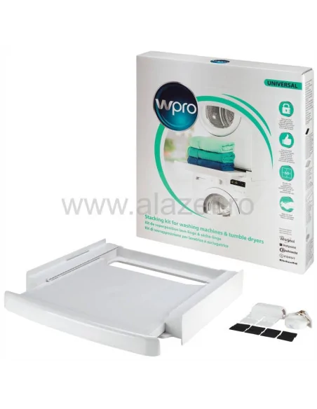 Kit suprapunere masina de spalat si uscator de rufe, universal, cu sertar Wpro 60x60 cm - 484000008436 - 2