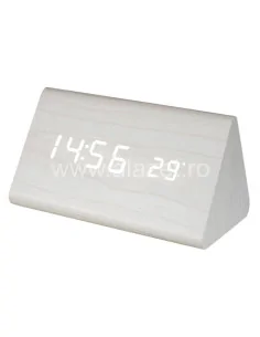 Desteptator digital LED, alb, lemn HOME OC 07 - 1