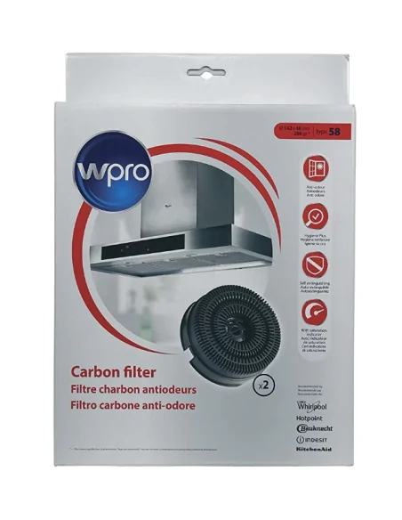 Set 2 filtre carbon hota Whirlpool AKR749 NB, AKR469 IX tip 58 originale - 1