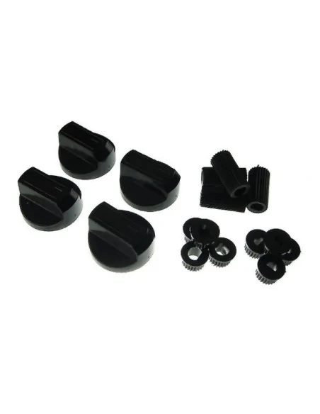 Set 4 butoane aragaz, cuptor electric, universale, negre + adaptoare - 1