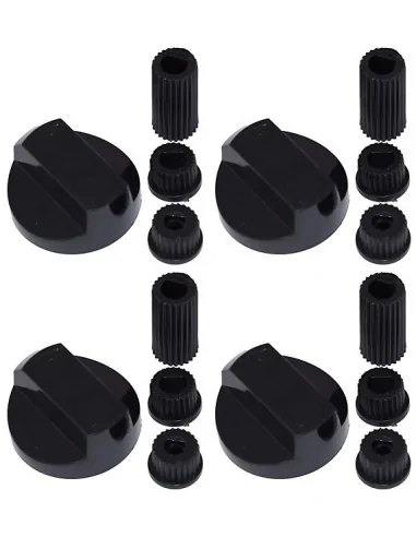 Set 4 butoane aragaz, cuptor electric, universale, negre + adaptoare - 2