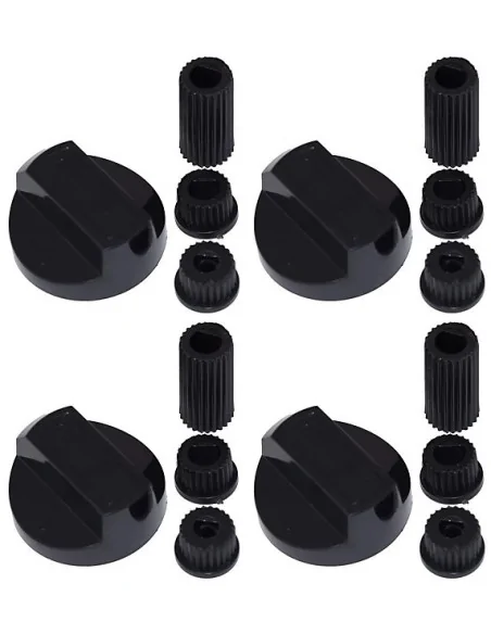 Set 4 butoane aragaz, cuptor electric, universale, negre + adaptoare - 2
