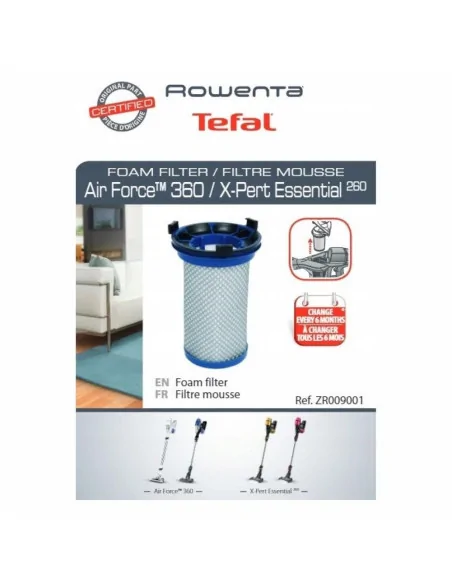 Filtru din spuma aspirator Rowenta Air Force 360 ZR009001 original Groupe Seb - 5
