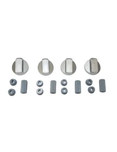 Set 4 butoane universale cuptor/aragaz argintii/gri + adaptoare - 1
