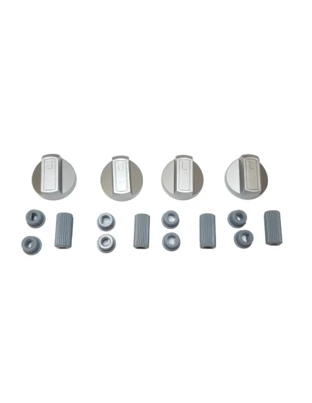 Set 4 butoane universale cuptor/aragaz argintii/gri + adaptoare - 1